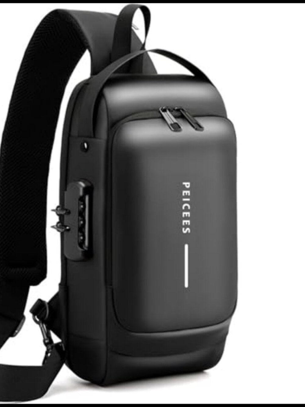 Nylon PU Leather Crossbody Sling Bag Anti Theft Password Lock Adjustable